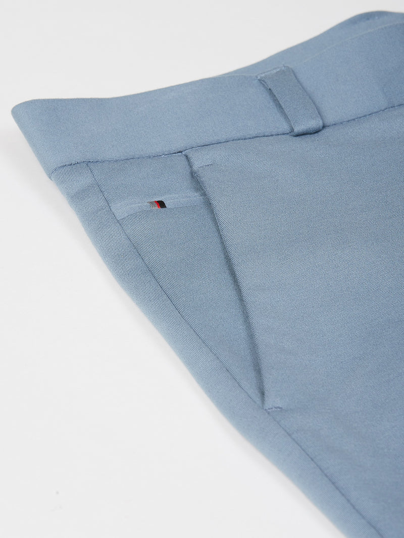 Blue: Wrinkle Free Strectable Smart Skinny Fit Solid Chinos