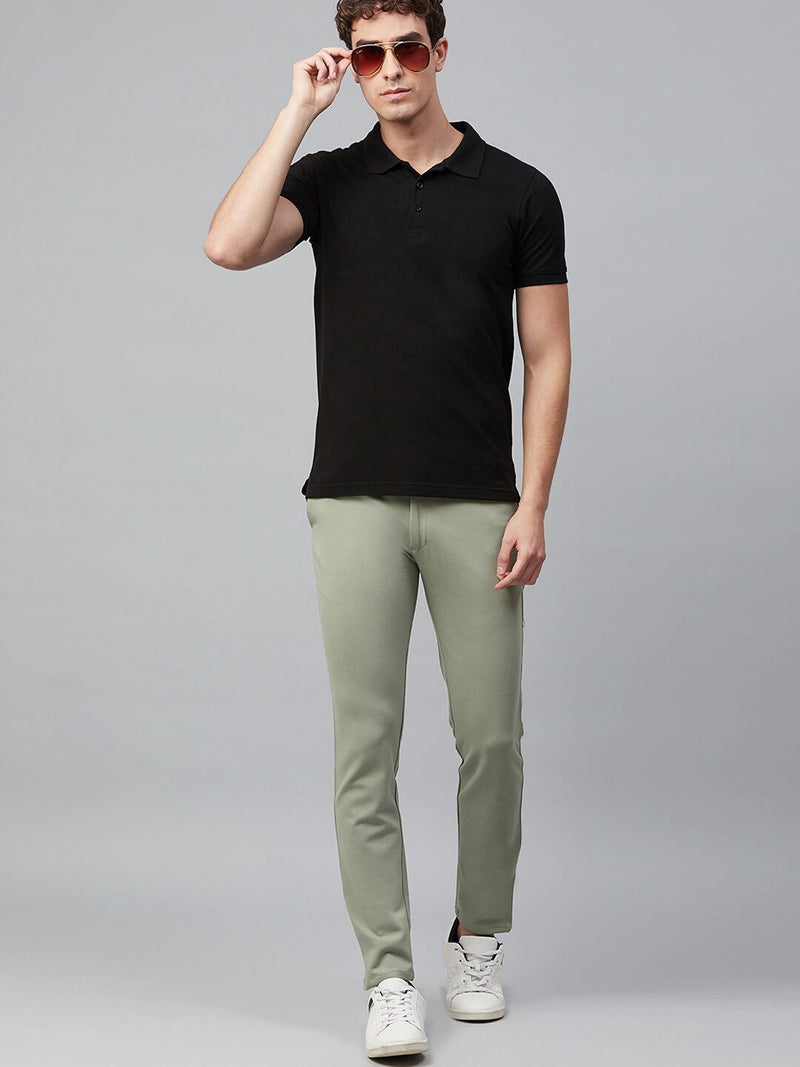 Green: Smart Skinny Fit Solid Chinos