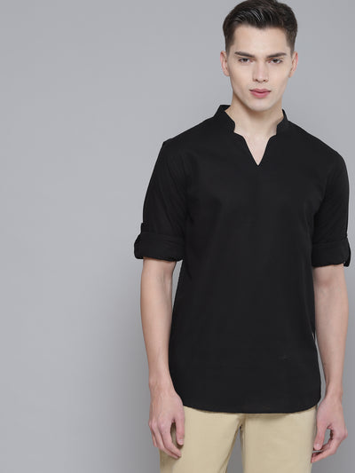 Men Black Comfort Fit Kurta