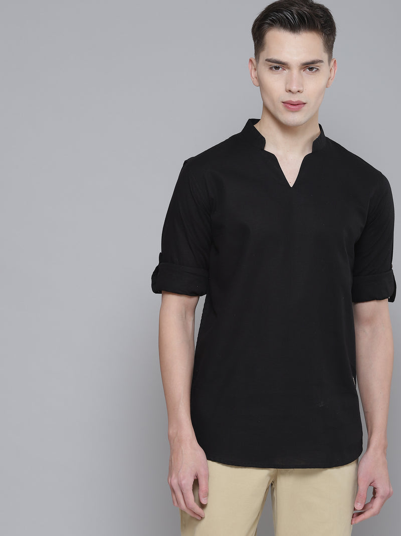 Men Black Comfort Fit Kurta