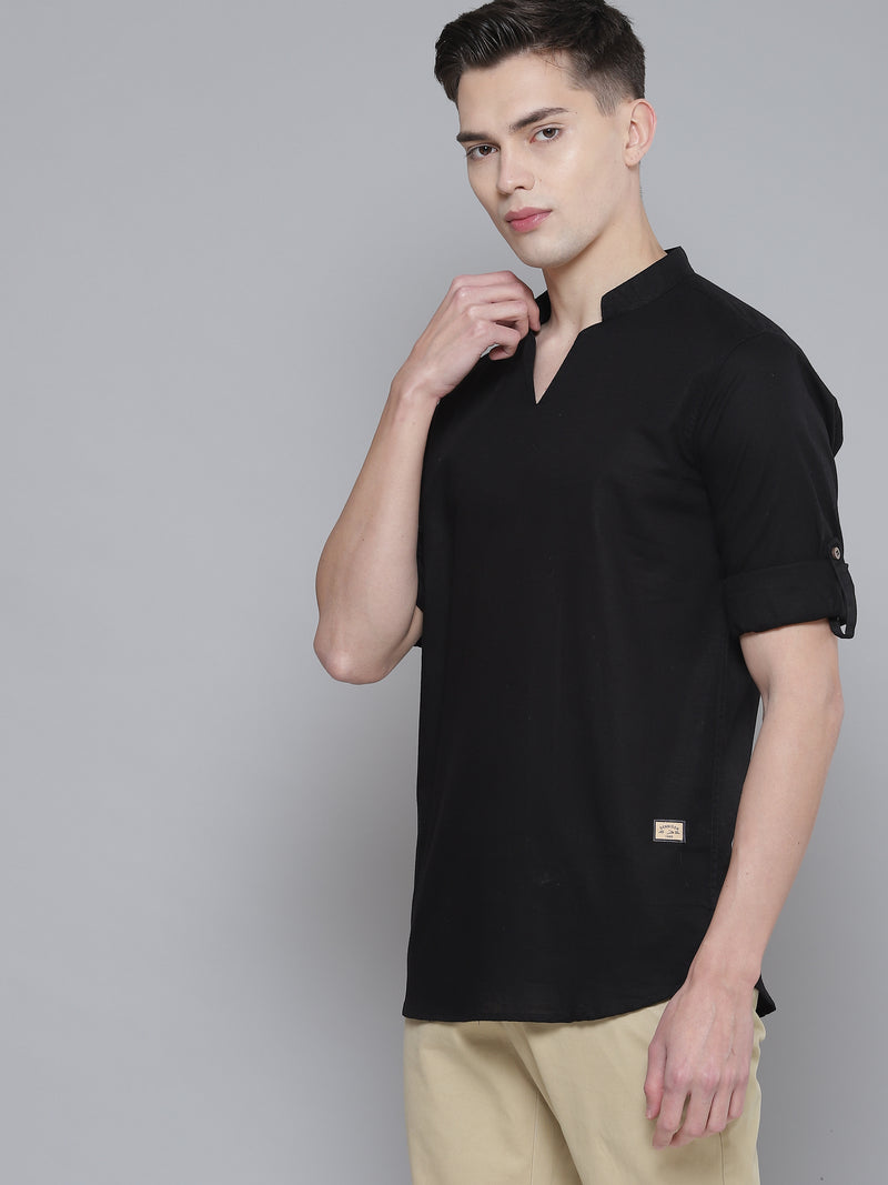 Men Black Comfort Fit Kurta