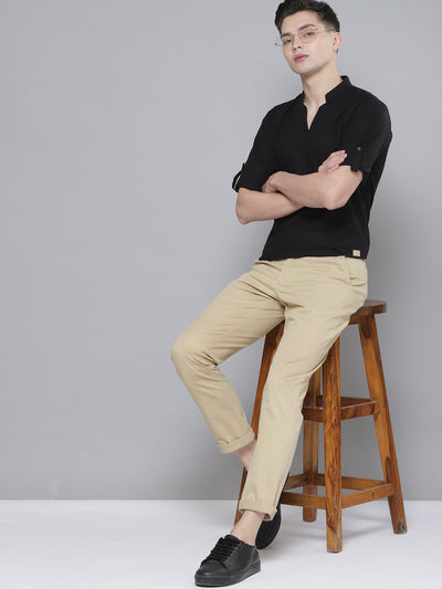 Men Black Comfort Fit Kurta