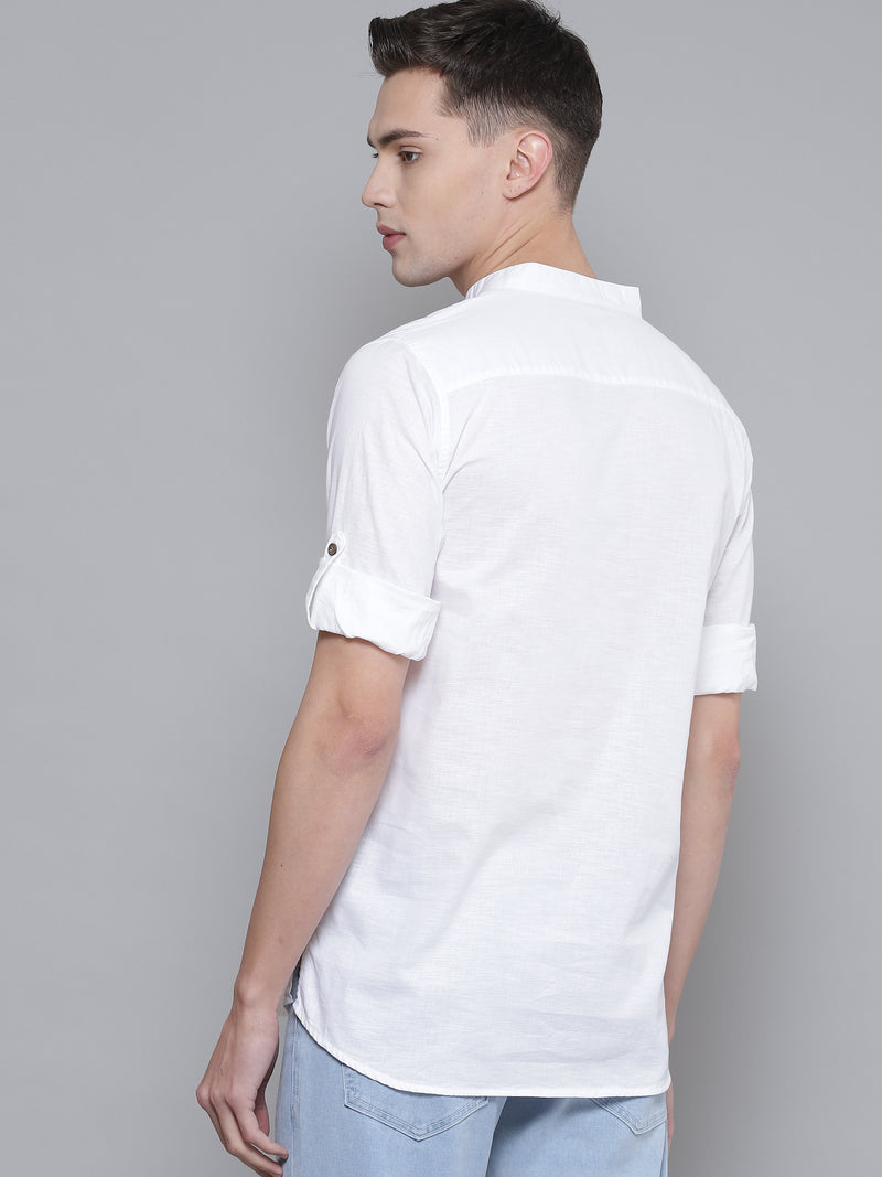 Men White Comfort Fit Kurta