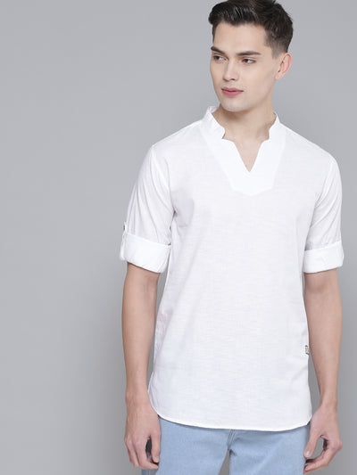 Men White Comfort Fit Kurta