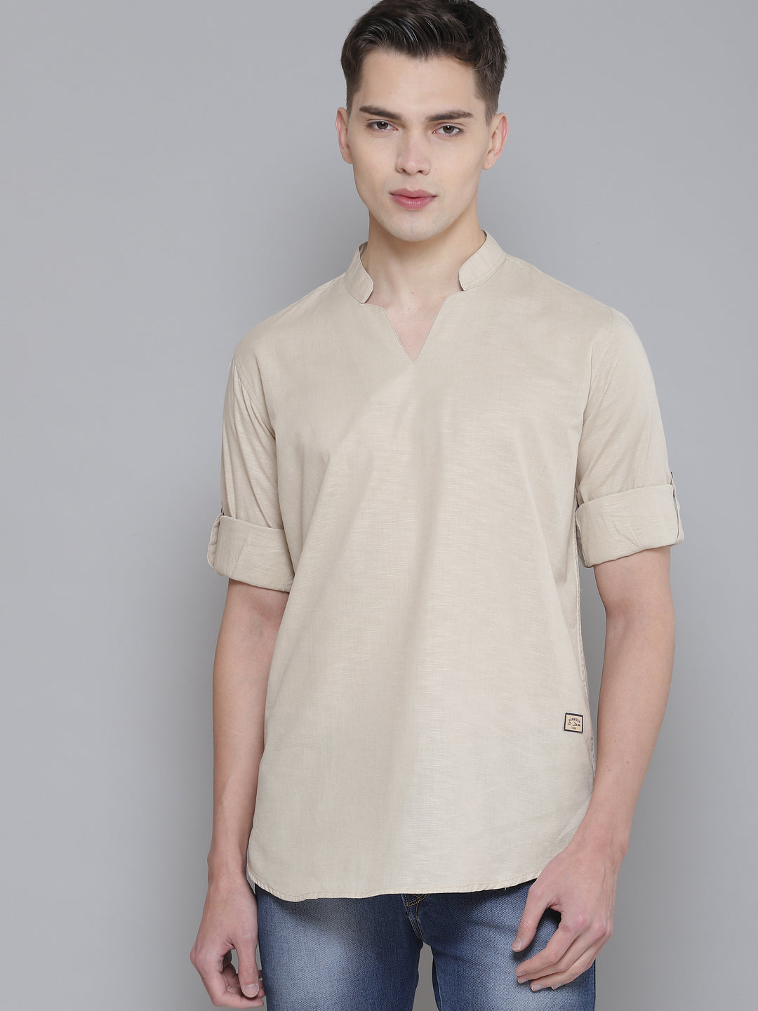 Men Beige Comfort Fit Kurta